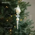 Pendentif suspendu pour sapin de Noël, ornement en acrylique transparent et perle pour décor. - Pendentif Blanc Style A (APYX671-2)