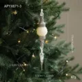 Pendentif suspendu arbre de noel, perle acrylique metal goutte ornement, decor festif APYX671-3 - Pendentif Blanc Style B (APYX671-3)