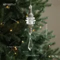 Christmas tree hanging crystal acrylic metal pendant holiday party home decoration ornament - Clear (APYX671-7)