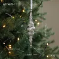 Silver Christmas tree hanging ornament pendant festive holiday decoration 11cm tall - Silver (APYX671-11)