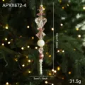 Sapin de Noël acrylique cristal pendentif suspendu perle rose décoration glaçon chic - Pendentif Violet Style C (APYX672-4)