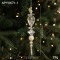 Transparent acrylic and pearl Christmas tree hanging ornament, elegant holiday decoration. - Clear (APYX671-1)