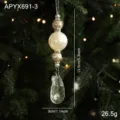 Christmas tree hanging pendant, sparkling pearl beads and acrylic crystal drop decor. - White (APYX691-3)