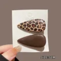 Leopard print and brown hair clip set, 5cm side bangs pin for women daily hair styling. - 8# Water Drop Hair Clip