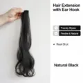 Extension de cheveux clip-in pour enfants, pièce de cheveux bouclés noirs, accessoire - Mèche Bouclée à Clip / 1 Pièce/Paquet / Noir Naturel