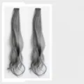 Extensions de cheveux bouclés gris pour enfants, 50cm 2pcs mèche synthétique à clip. - Cheveux Bouclés à Clip Unique / 2 Pièces/Paquet (50cm) / Gris Crayon