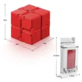 Cubo infinito antiestrés rojo juguete sensorial de alivio de ansiedad y concentración. - Paquete de Caja de Color Mate / Rojo