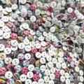 100pcs mixed wooden buttons 15mm cartoon floral animal print round wood buttons for DIY crafts - Cartoon Floral Animal Print / 15mm (100 Pieces Pack) / White Base Random Mixed Color