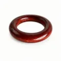 Wooden ring for DIY craft handmade bag handle curtain loop wooden accessory 50mm brown - Red Brown