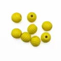 16mm wooden round beads striped bee pattern diy jewelry accessories craft supplies - Yellow Threaded Beads