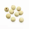 Natural wood beads 16mm striped wooden spacer beads for DIY jewelry making crafts pack - Natural Wood Color Threaded Beads