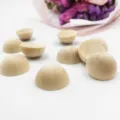 Demi-boules en bois brut, demi-sphères en bois naturel pour bricolage et fabrication de bijoux - 12*6mm / Couleur bois naturel