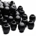 Perles en bois noir 20mm grand trou rond perles en vrac pour fabrication de bijoux DIY accessoires - 20mm (100 pièces/paquet) / Noir