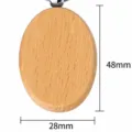 Oval beech wood keychain blank wooden tag pendant DIY craft keyring home decor accessory - Ellipse