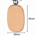 Beech wood oval keychain blank, DIY wooden pendant with metal ring, smooth natural wood grain. - Rounded Rectangle