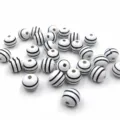 16mm black and white striped wooden round beads for handmade DIY jewelry crafting accessories - White and Black Striped