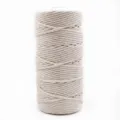 Close-up detail of beige 3mm macrame cotton cord roll for DIY handmade crafts and decor. - 3mm 100 Meters / Off White