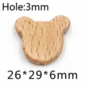 Perles de dentition en bois animal accessoires artisanaux DIY, perles sensorielles en hêtre. - Style Cartoon