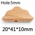 Perles en bois forme de nuage 20x41x10mm avec trou de 5mm accessoire de bricolage - Nuage