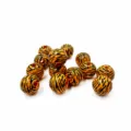 16mm wooden beads orange black striped round diy jewelry accessories craft supply details - Orange Zebra