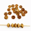 Naturholz Kiefer Abakus Distanzperlen fuer DIY Schmuckherstellung und Basteln Zubehoer - 10x15mm / Naturholzfarbe