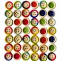 15mm colorful printed wooden buttons for DIY sewing crafts, kids clothing accessories. - 100 Pieces/Pack / Multicolor