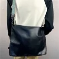 Borsa a tracolla uomo grande capacità stile casual messenger bag con elegante tracolla. - Nero 50