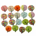 Colorful tree wooden buttons 2-hole sewing DIY craft buttons clothing accessories 3cm - Colorful Tree / 30mm