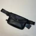 Marsupio uomo in pelle sintetica nera borsa a tracolla vintage casual con cinturino regolabile - 5 Pollici / Pelle PU Nero