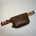 Borsa da cintura vintage marrone da uomo marsupio casual borsa a tracolla alla moda con tracolla - 5 Pollici / Marrone Chiaro Pelle PU