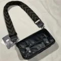 Borsa a tracolla nera per uomo e donna con una comoda ampia tracolla in tessuto - N. 41 Nero