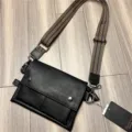 Men crossbody bag casual canvas strap shoulder bag small messenger bag daily travel chest pack - Style 66 / Black