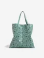 Geometric lattice tote shoulder bag for women, stylish minimalist large capacity. - Green
