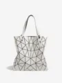 Sac cabas à motif géométrique triangulaire, sac à main tendance pour femme blanc. - Blanc Cassé