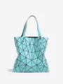 Sac cabas géométrique bleu clair élégant femmes grande capacité sac à bandoulière - Bleu