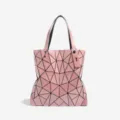 Sac cabas géométrique rose, élégant sac à main fourre-tout pour femme en cuir PU tendance. - Rose