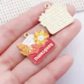 Thanksgiving sunflower envelope enamel alloy charm pendant for DIY jewelry making accessories - Red Sunflower Envelope