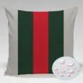Outdoor waterproof pillow cover with classic green red stripe digital print decor. - 90g Waterproof Polyester Fabric 45x45cm Single-Sided Print (Without Core) / FBZ202607164-3