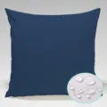 Outdoor waterproof throw pillow cover in solid dark blue with water repellent detail insert. - Navy Blue