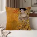 Gustav Klimt famous oil painting art printed linen cushion cover for sofa home decor. - Single-Sided Peach Skin Pillow Cover Without Core 45x45cm / BZ202607241-1