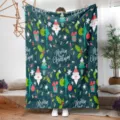 Dettaglio coperta natalizia accogliente con stampe festive e morbido tessuto di flanella. - T378MT-6