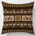 African tribal pattern throw pillow cover, ethnic geometric cushion cover for home decor. - Single-Sided Peach Skin Pillow Cover Without Core 45x45cm / BZ20260602-3