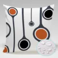 Waterproof throw pillow cover detail, geometric modern print abstract fabric close-up view. - Style 6