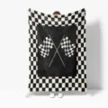 Checkered flag printed flannel throw blanket, soft and comfortable custom blanket for all seasons. - 70x100 (230g/sqm Flannel) / M20260818-2