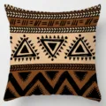 African tribal print throw pillow cover, geometric pattern decorative cushion case. - Single-Sided Peach Skin Pillow Cover Without Core 45x45cm / BZ20260602-2