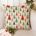 Weihnachtsbaum Druck Kissenbezug, beige Baumwolle Leinen quadratische Kissenhülle für Festtag. - Pfirsichhaut Kissenbezug 45x45cm / Z1872BZ-1
