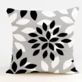 Outdoor waterproof pillow cover with geometric leaf print, modern grey decorative cushion. - 90g Waterproof Polyester Fabric 45x45cm Single-Sided Print (Without Core) / Color 2