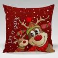 Christmas reindeer throw pillow cover red soft polyester cushion case for sofa home decor - B20260907 -6