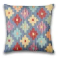 Bohemian geometric throw pillow cover, vibrant colorful ethnic pattern square cushion case. - BZ20260506-11
