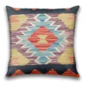 Bohemian geometric throw pillow cover detail, vibrant ethnic pattern home decor textile. - BZ20260506-17